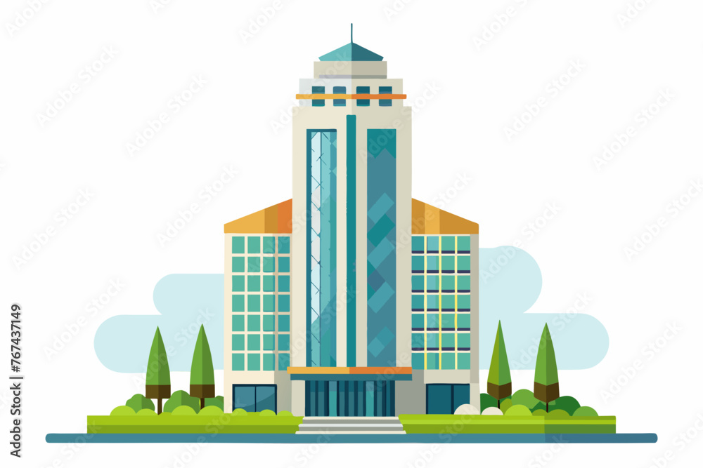 Tall building vector arts illustration