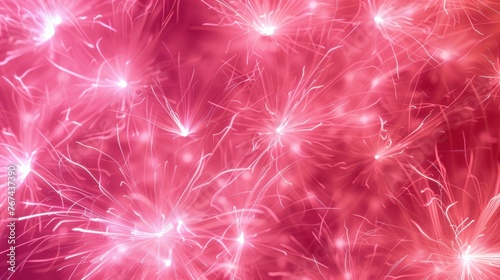 Abstract pink coral with fireworks pattern texture background. AI generated image