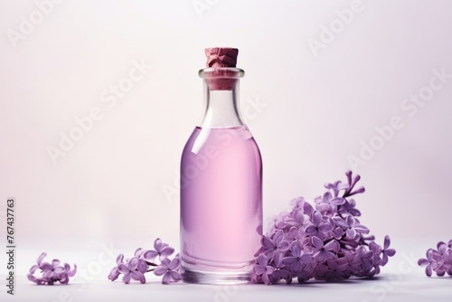 bottle of perfume and flowers