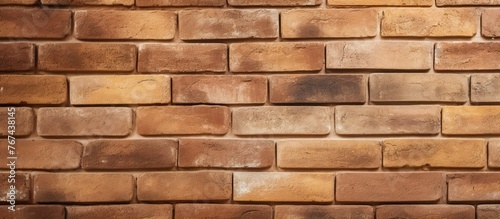 An image showing a detailed view of a brick wall that has a small window embedded in it