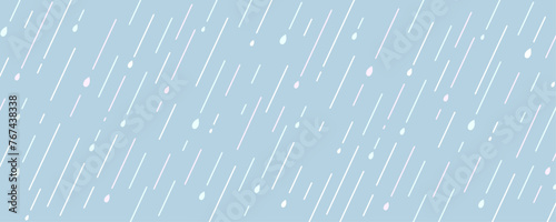 雨の日の背景イラスト（バナー 見出し タイトル フレーム 梅雨）