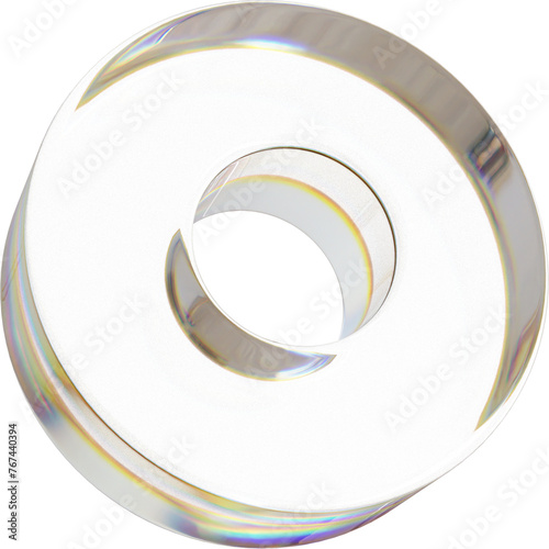 3d rendering. Abstract geometric shapes illustration. Dispersion glass objects isolated on transparent background