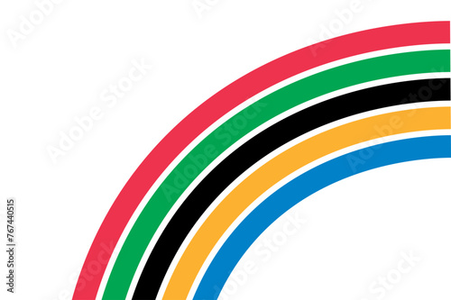 Half of the Olympic rainbow isolated on transparent background. Vector illustration