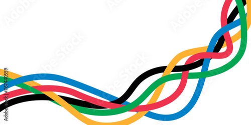 Abstract Olympic games stripes isolated on transparent background. Olympic games banner. Vector illustration photo