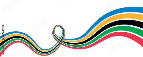 Olympic games bands isolated on transparent background. Vector illustration