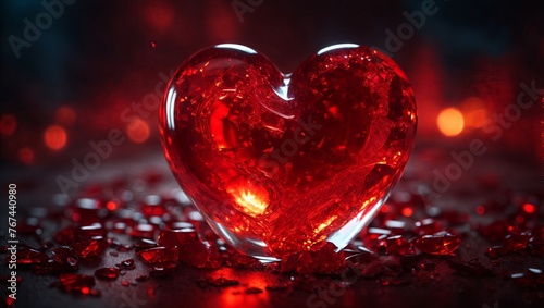 Romantic Heart theme, red color and love