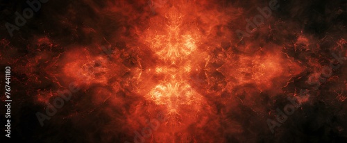 abstract texture perfectly centered red dark color blending into orange dark color. generative AI