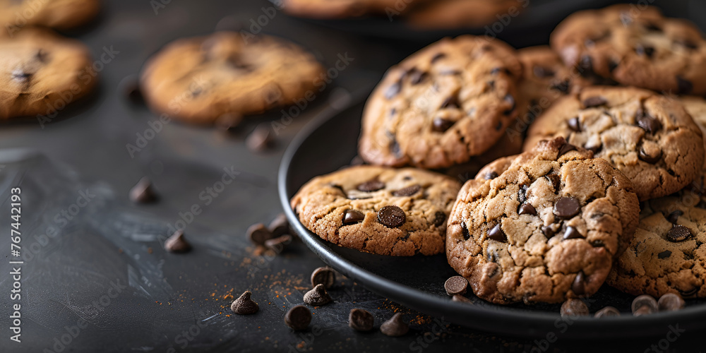 A plate of freshly baked Cookies A plate of freshly baked Cookies