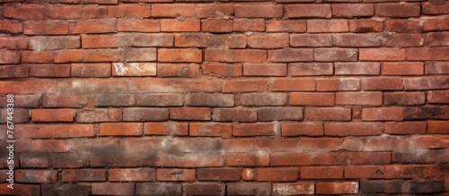 Capture the close-up details of a brick wall showing extensive cracking and weathering
