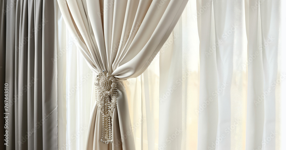 Elegant curtains in empty room. Elegant curtains in empty room.