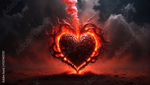devil's heart, Romantic Heart theme, red color and love