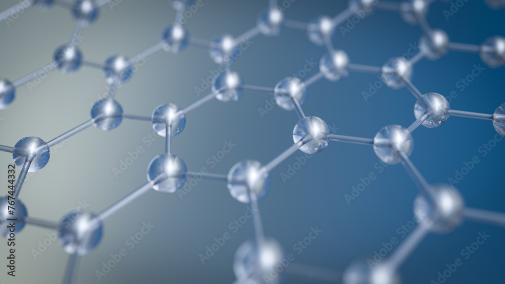 Nano new material hexagonal structure concept background. 3d rendering Nano new material hexagonal structure concept background. 3d rendering