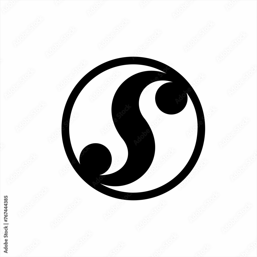 Abstract letter S logo design with Yin and Yang concept. Abstract letter S logo design with Yin and Yang concept.