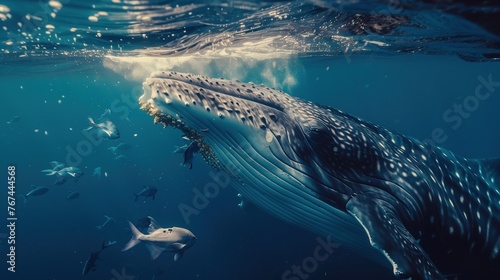 Underwater Friendship: Whale and Fish © Sintrax