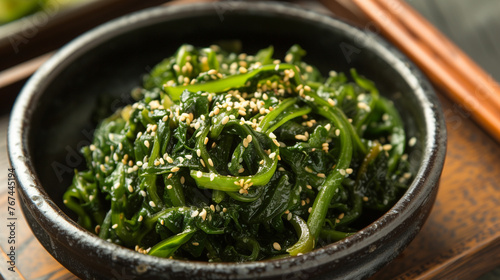 gosari namul, Korean food side dish Seasoned Bracken . Generative Ai photo