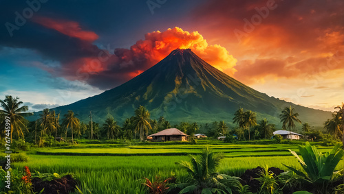  active  volcano Mayon Philippines   photo