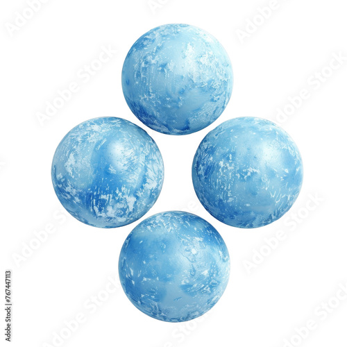 Blue Marbled Spheres on Transparent