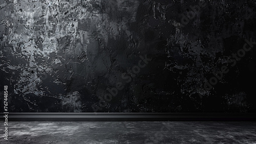 Black, dark and gray abstract cement wall and studio room gradient background