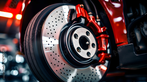 Detailed Close-up View of Car Brake System: Highlighting the Importance of Regular Brake Maintenance for Safety