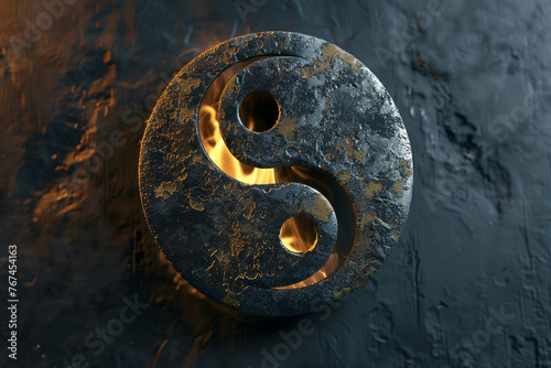 symbol of yin and yang, dark background