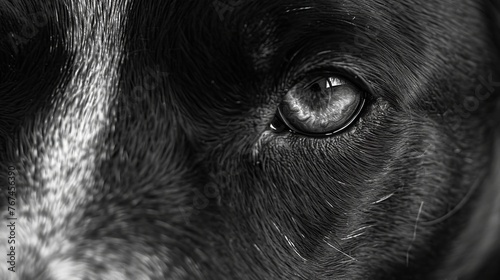 Intense expression  close up of dog s face reflecting emotionssymbolizing pets and lifestyle.