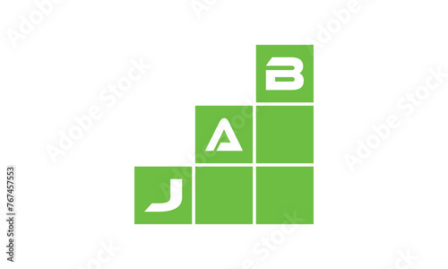 JAB initial letter financial logo design vector template. economics, growth, meter, range, profit, loan, graph, finance, benefits, economic, increase, arrow up, grade, grew up, topper, company, scale