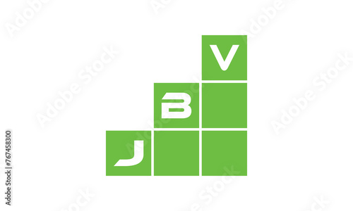 JBV initial letter financial logo design vector template. economics, growth, meter, range, profit, loan, graph, finance, benefits, economic, increase, arrow up, grade, grew up, topper, company, scale photo