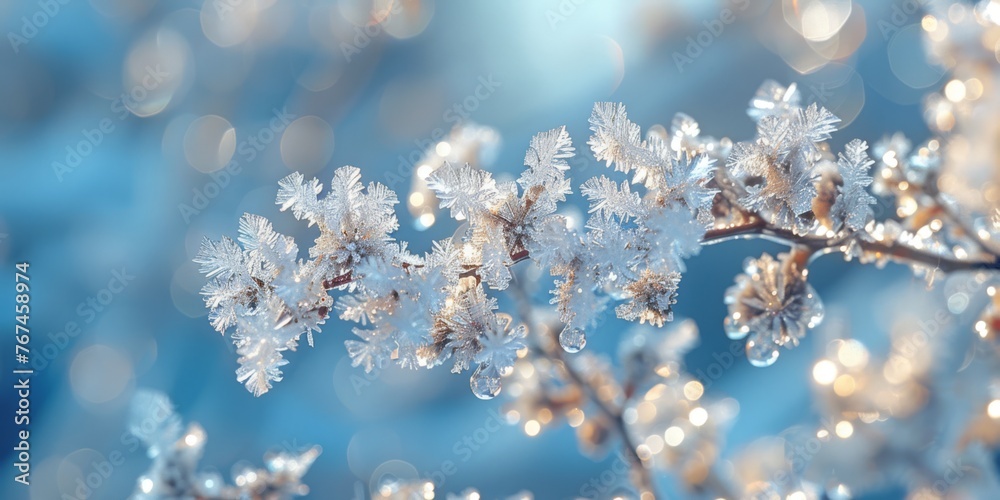 A close up of a plant with frost on it