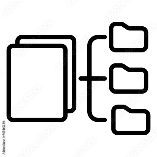 data classification icon, line icon style