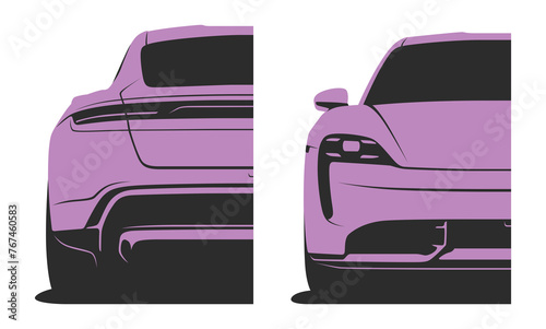 Cars Front and Rear Views Icons Pack Purple Supercar