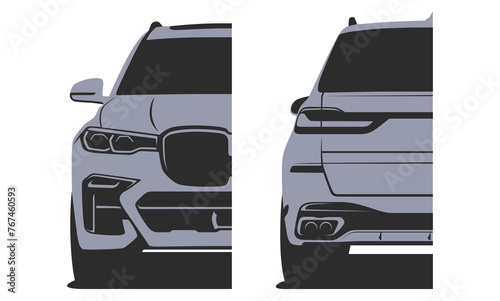 Cars Front and Rear Views Icons Pack Lavander Sport SUV