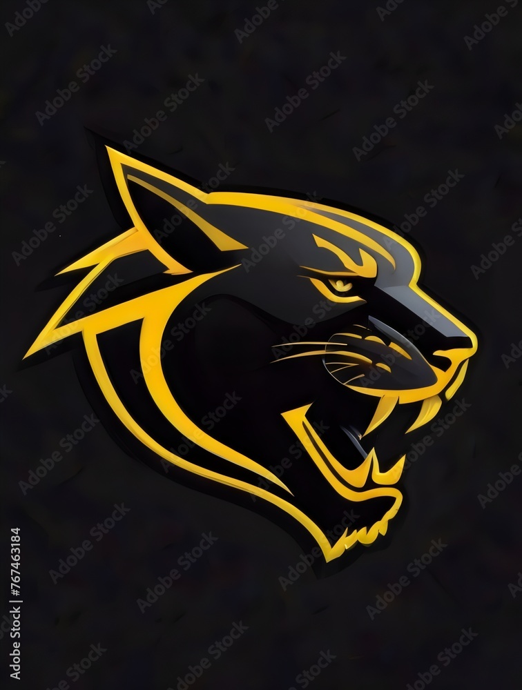 Fototapeta premium panther head logo, panther head emblem, panther head icon, panther head mascot. panther head symbol, panther head illustration, panther head design, panther head silhouette