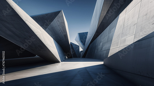 Abstract Geometric Shapes and Angles in Architectural Design