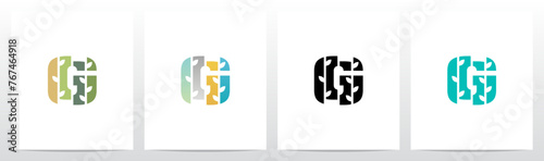 Tree Branch Leaf Divide Letter Initial Logo Design G