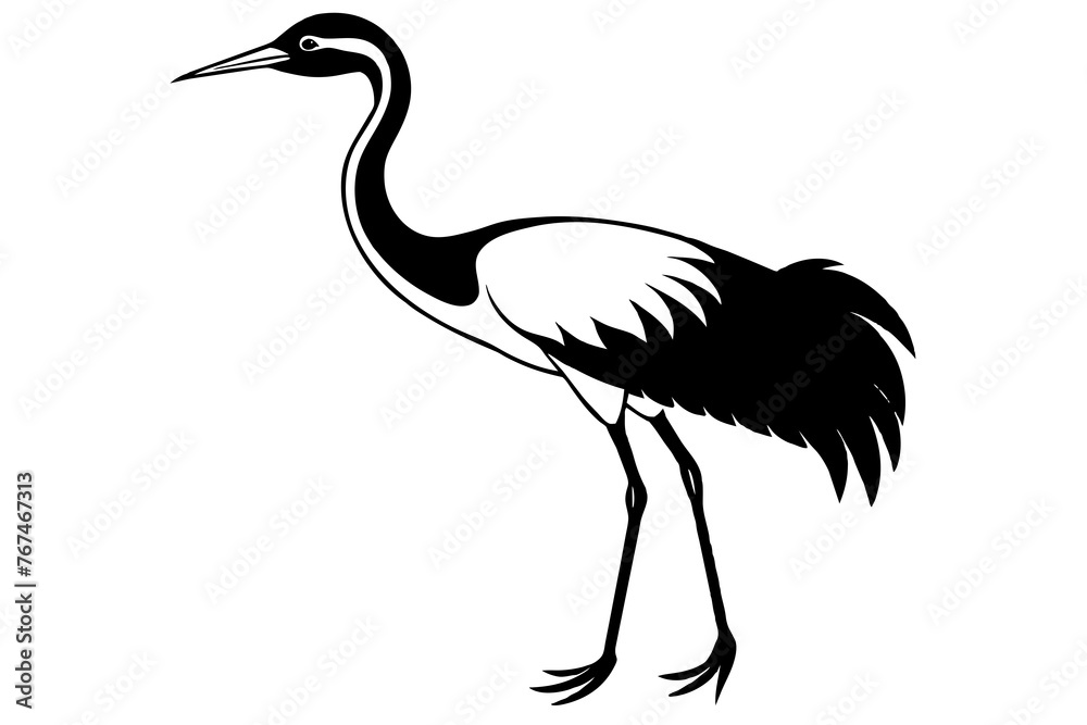 Fototapeta premium crane bird silhouette vector illustration