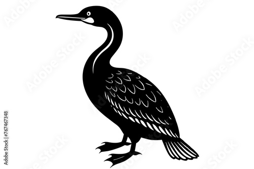cormorant silhouette vector illustration photo