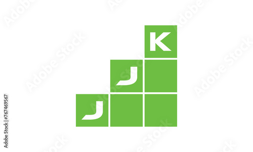 JJK initial letter financial logo design vector template. economics, growth, meter, range, profit, loan, graph, finance, benefits, economic, increase, arrow up, grade, grew up, topper, company, scale photo