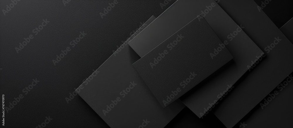Black background with a business card Black background with a business card