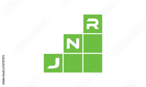 JNR initial letter financial logo design vector template. economics, growth, meter, range, profit, loan, graph, finance, benefits, economic, increase, arrow up, grade, grew up, topper, company, scale photo
