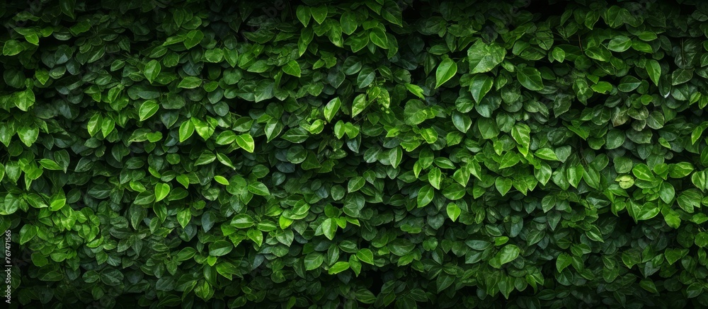 A lush wall of green leaves creates a beautiful contrast against the dark background, adding a touch of nature to the landscape. The groundcover plant creates a stunning flooring for any event