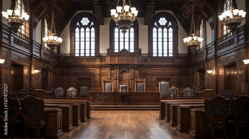 Classic Interior of BJ Courtroom Displaying Justice and Authority photo