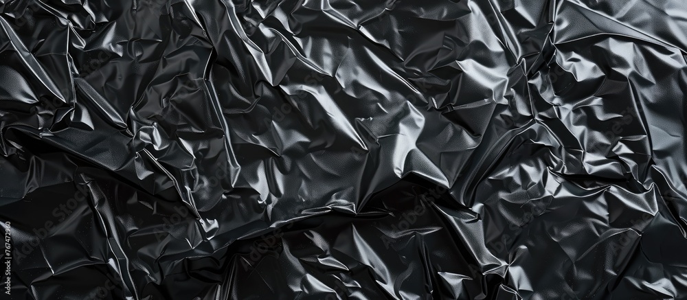 The background features a crumpled and creased black plastic poster texture. The background features a crumpled and creased black plastic poster texture.