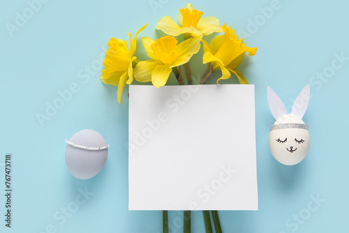 Yellow narcissus, decorated...