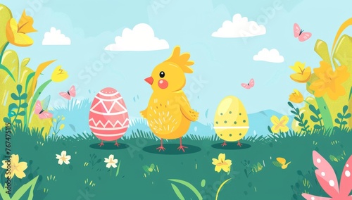 easter eggs and chicken