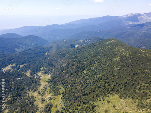 Aerial view of Pirin Mountain near Yalovarnika peak, Bulgaria