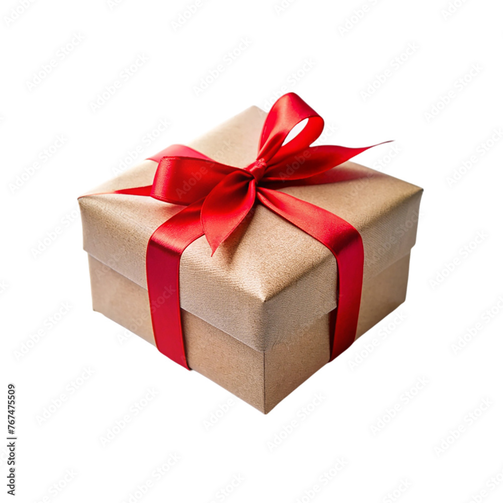 Gift box with red ribbon bow isolated on transparent background. Gift box with red ribbon bow isolated on transparent background.