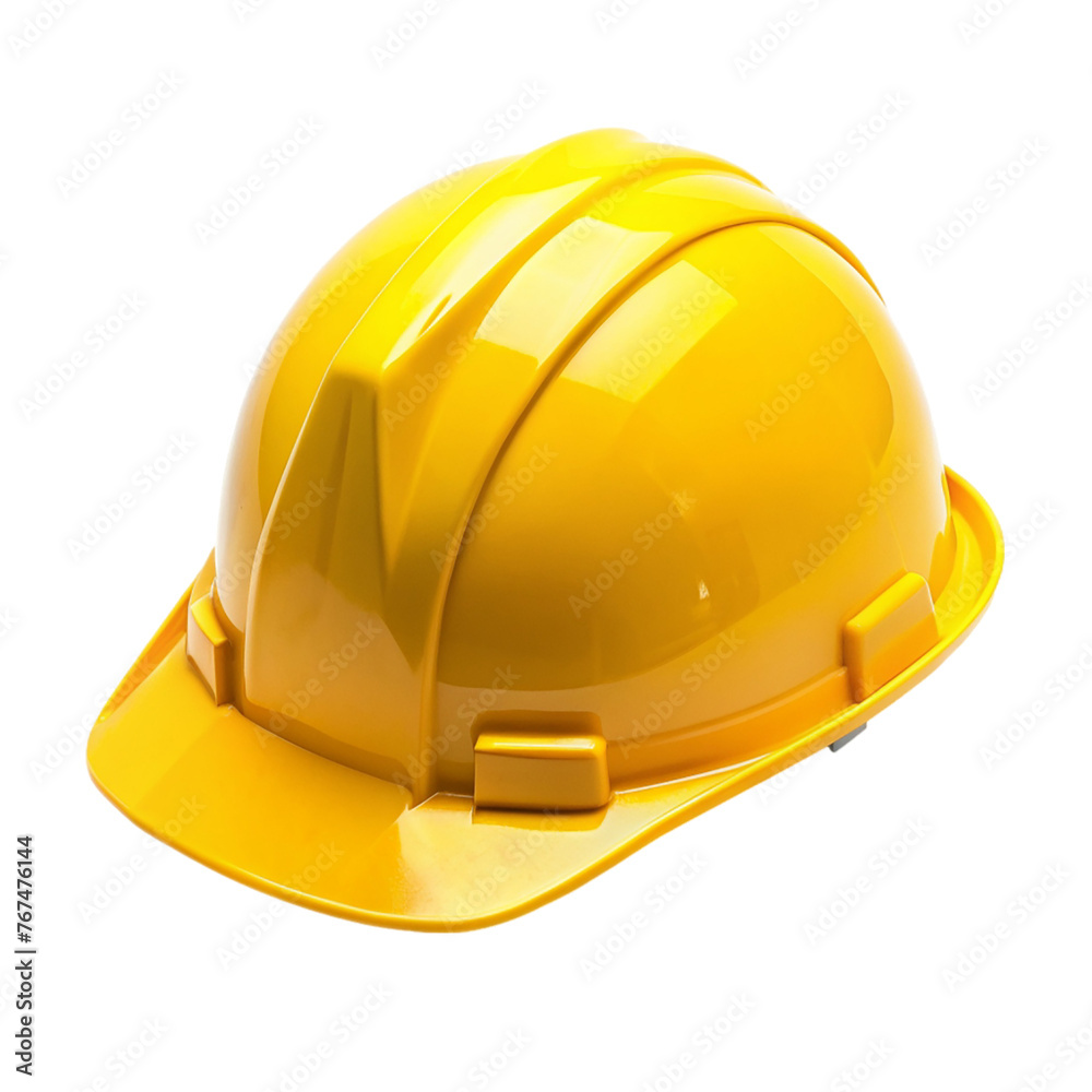 Fototapeta premium Yellow hardhat isolated on transparent background.