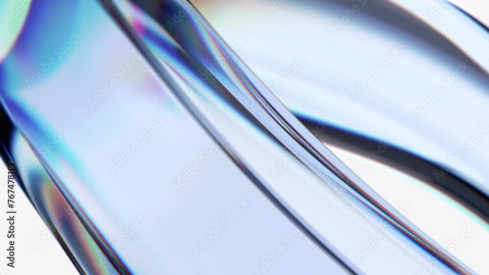 Abstract animation, 3d render of soft background with color refraction effect, 4k seamless looped video