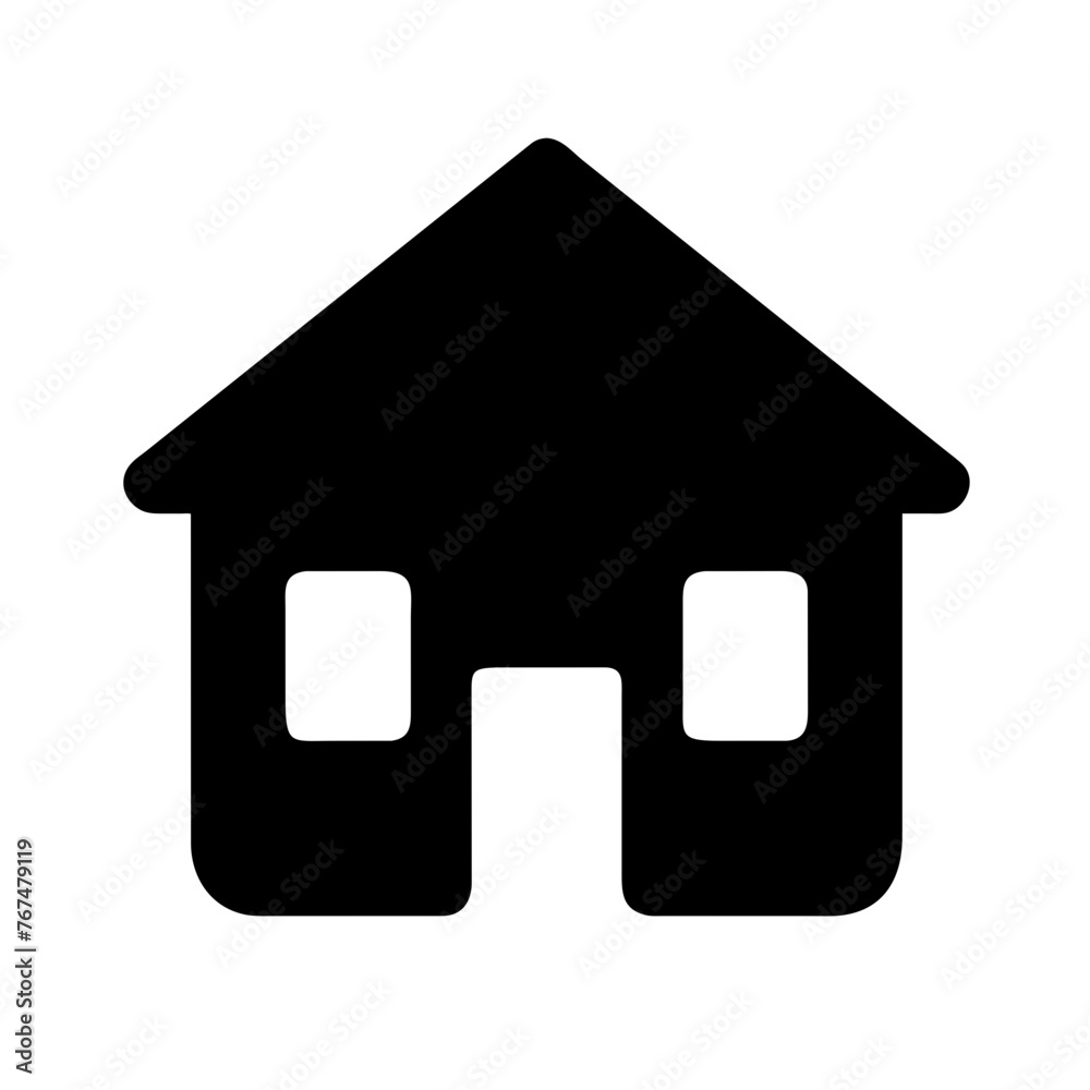 House vector icon silhouette illustration on a Transparent Background