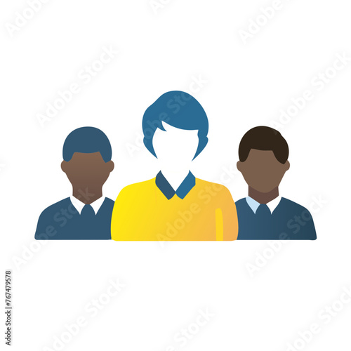 People vector icon illustration silhouette on a Transparent Background